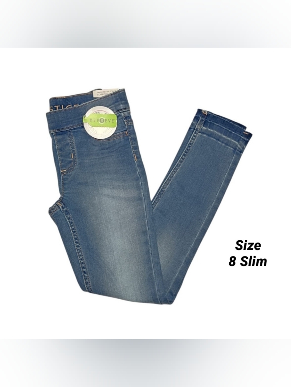 Girls Justice Jeggings Soft Blue Denim Pull On Skinny Leggings Size 8 Slim NEW